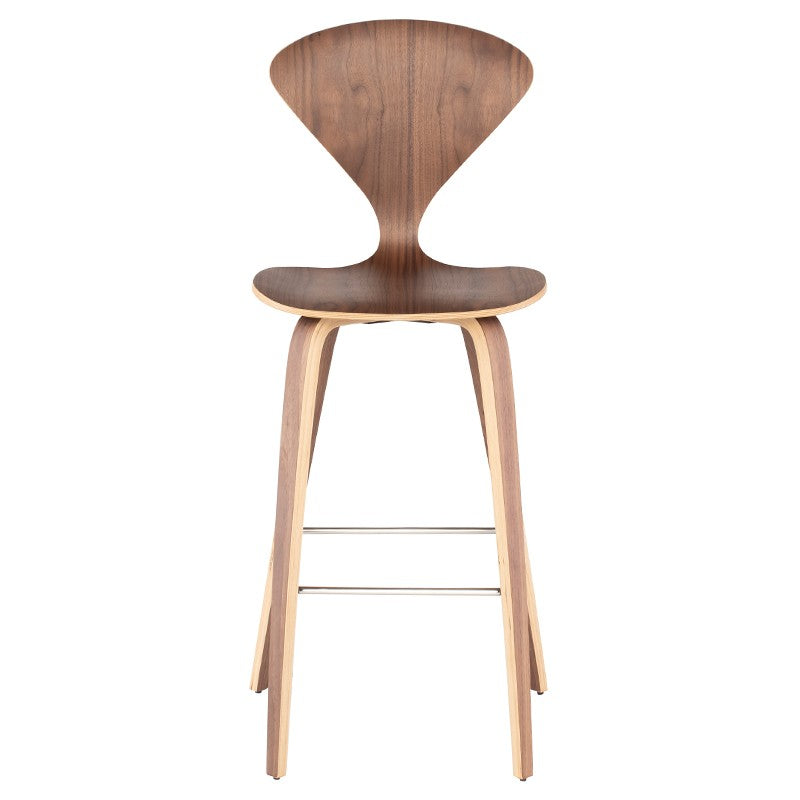 Satine Bar Stool Walnut Veneer 18″ - Be Bold Furniture