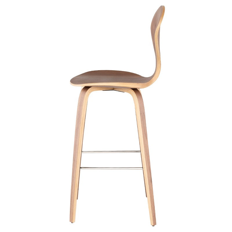 Satine Bar Stool Walnut Veneer 18″ - Be Bold Furniture