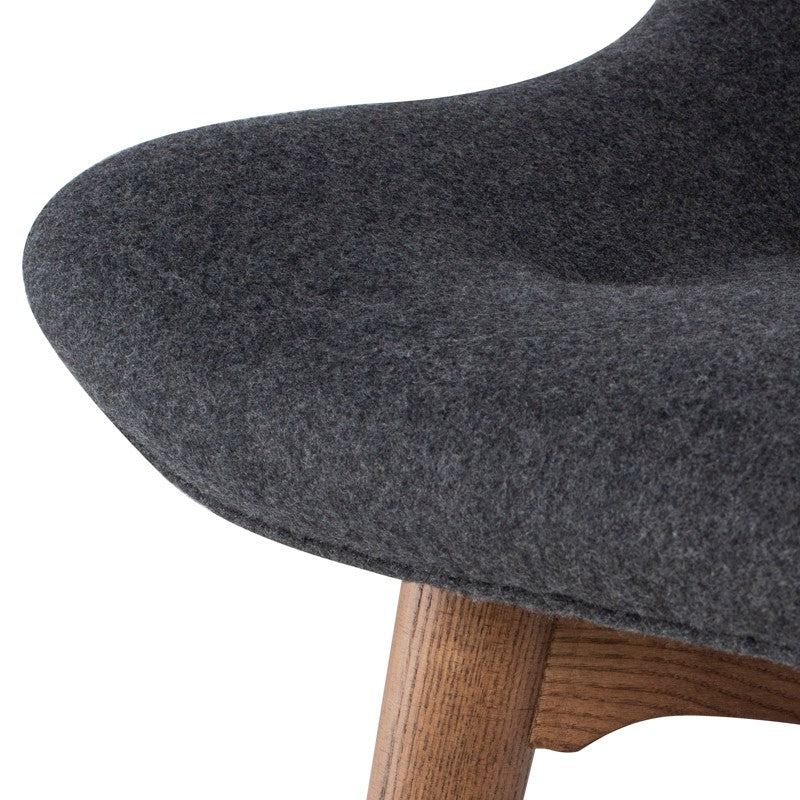 Brie Dining Chair Dark Grey Fabric/Walnut Stained Ash 23.8″ - Be Bold Furniture