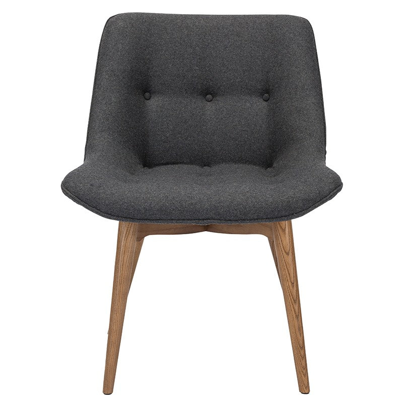 Brie Dining Chair Dark Grey Fabric/Walnut Stained Ash 23.8″ - Be Bold Furniture