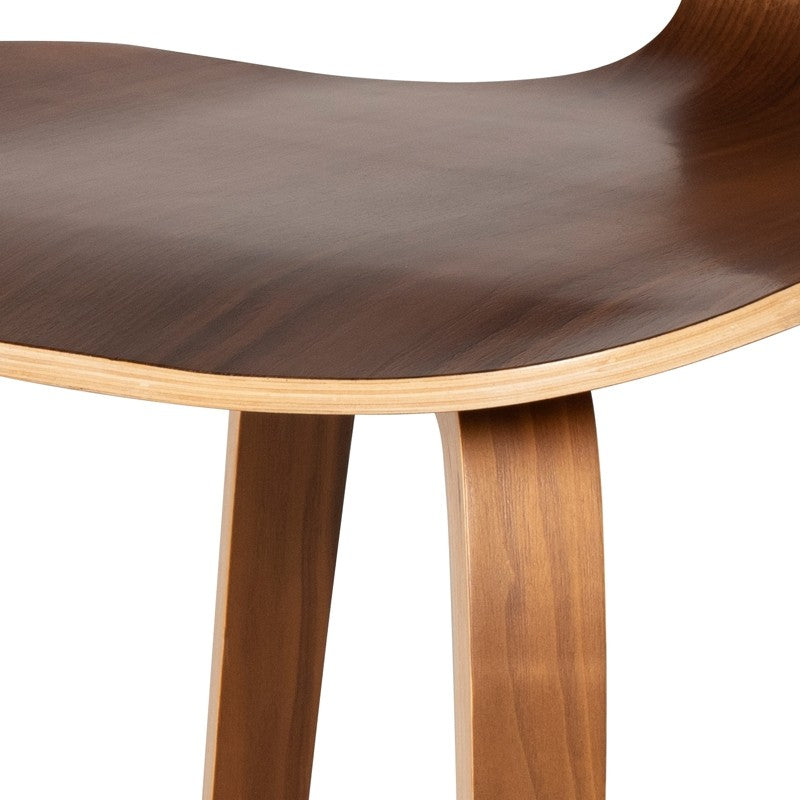 Satine Counter Stool Walnut Veneer/Brushed Gold 18″ - Be Bold Furniture