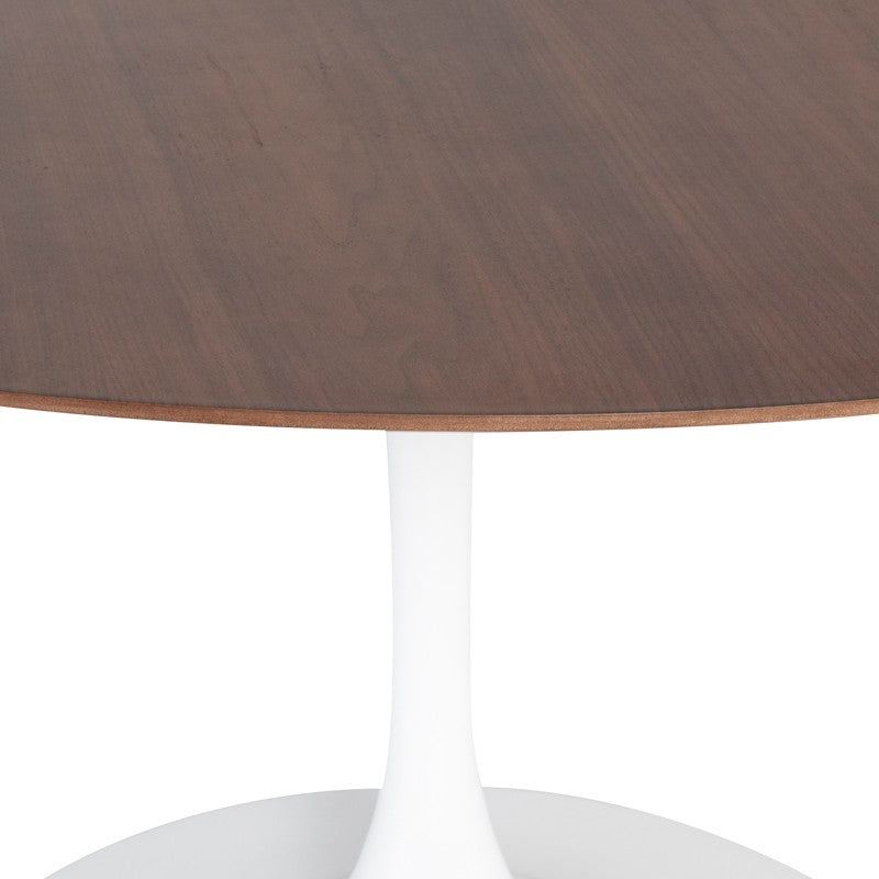 Cal Dining Table Walnut Veneer/White Aluminum - Be Bold Furniture