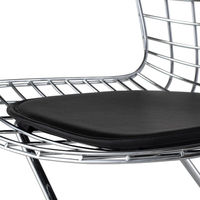 Wireback Counter Stool Black Naugahyde/Chrome Steel 21″ - Be Bold Furniture