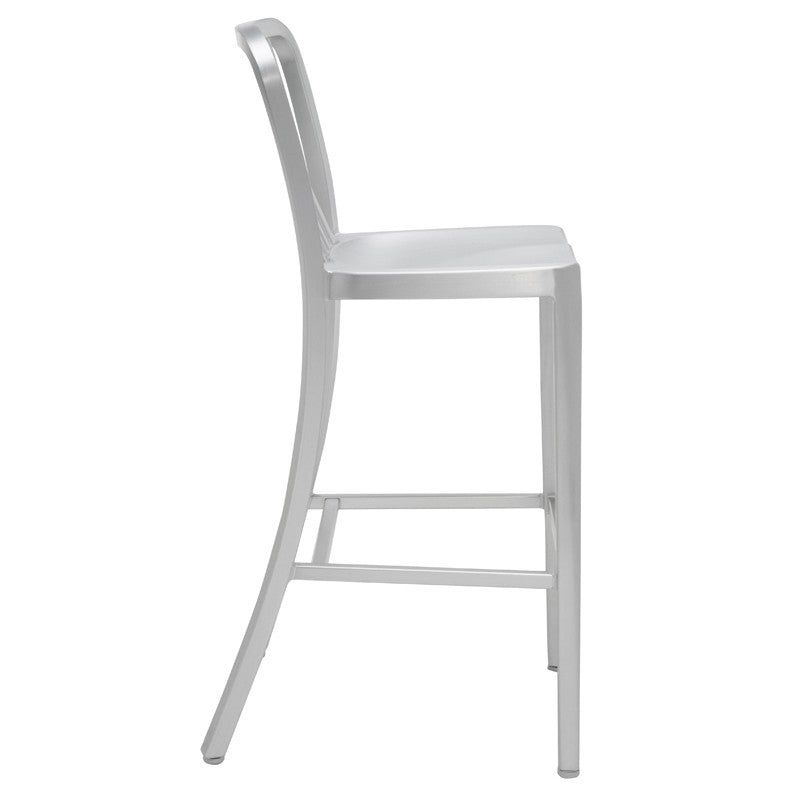 Soho Counter Stool Silver Aluminium 16″ - Be Bold Furniture