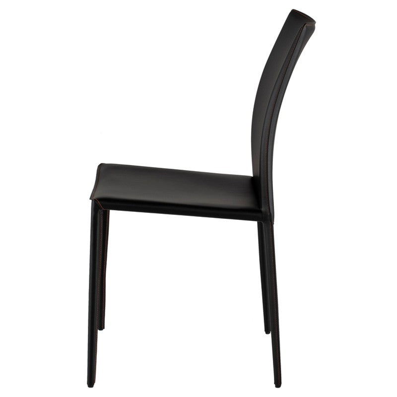 Sienna Dining Chair Black Leather 18″ - Be Bold Furniture