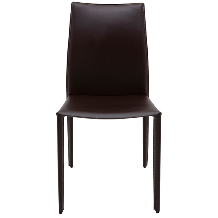 Sienna Dining Chair Brown Leather 18″ - Be Bold Furniture