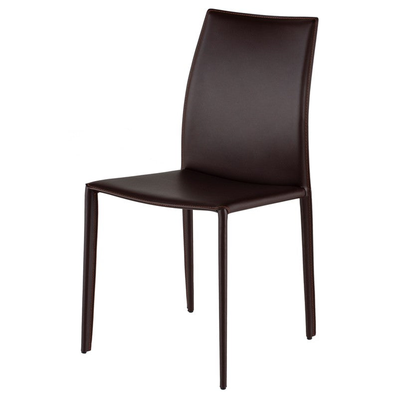 Sienna Dining Chair Brown Leather 18″ - Be Bold Furniture