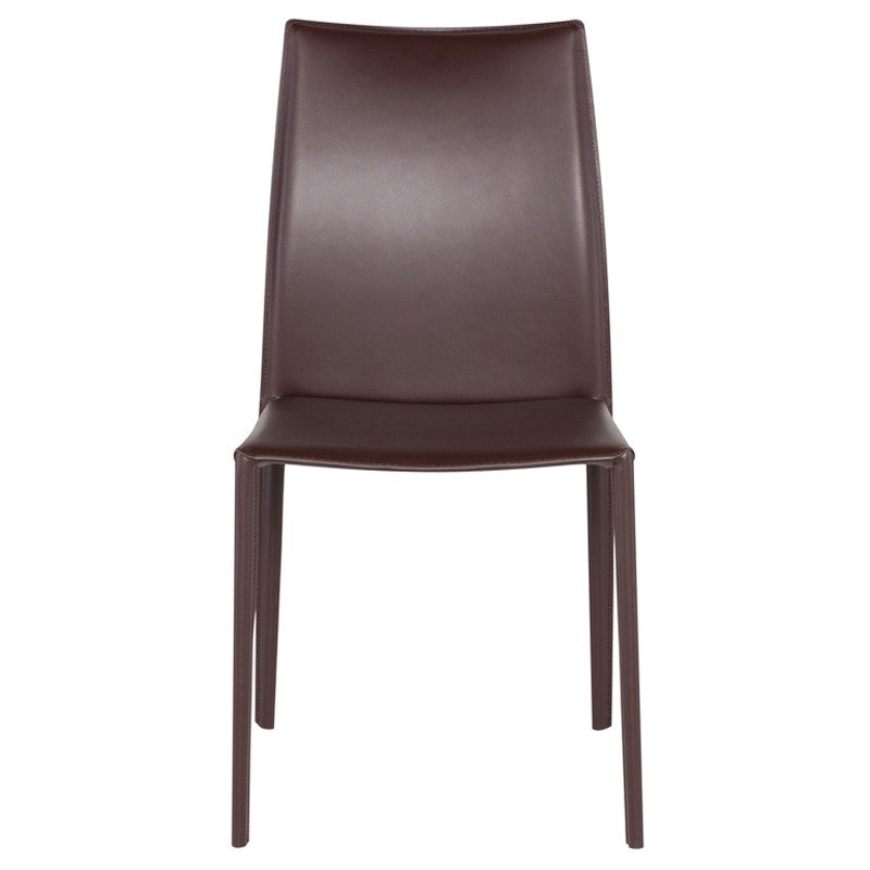 Sienna Dining Chair Brown Leather 18″ - Be Bold Furniture