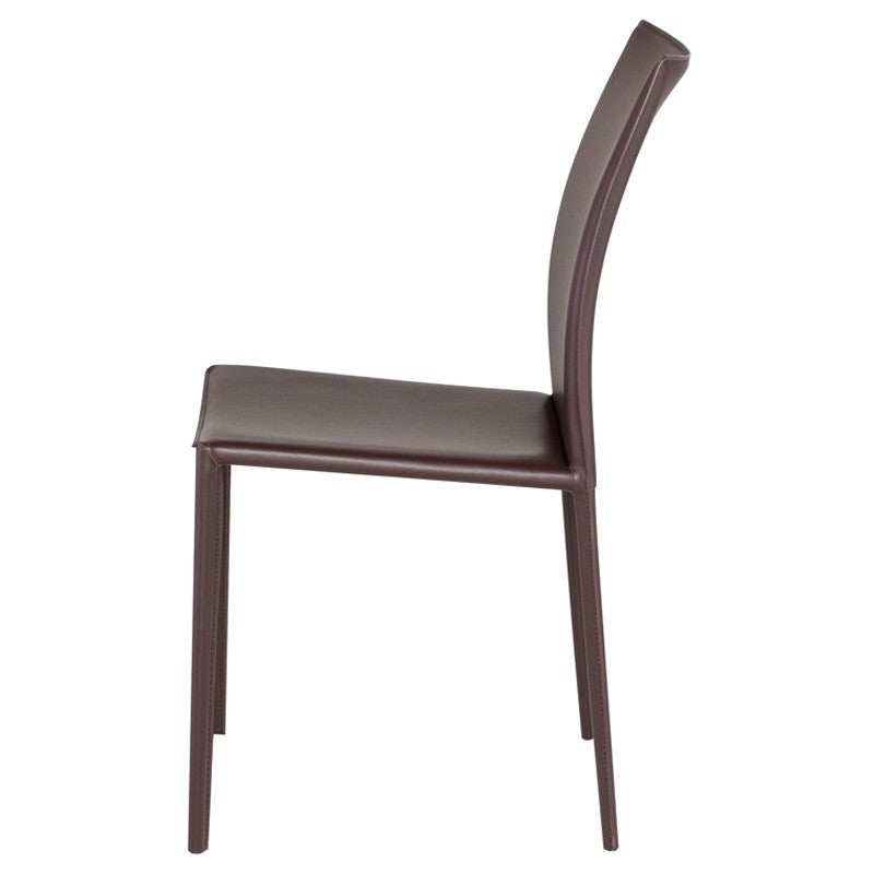 Sienna Dining Chair Brown Leather 18″ - Be Bold Furniture