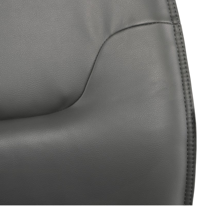 Klause Office Chair Grey Naugahyde/Chrome Aluminium 23″ - Be Bold Furniture