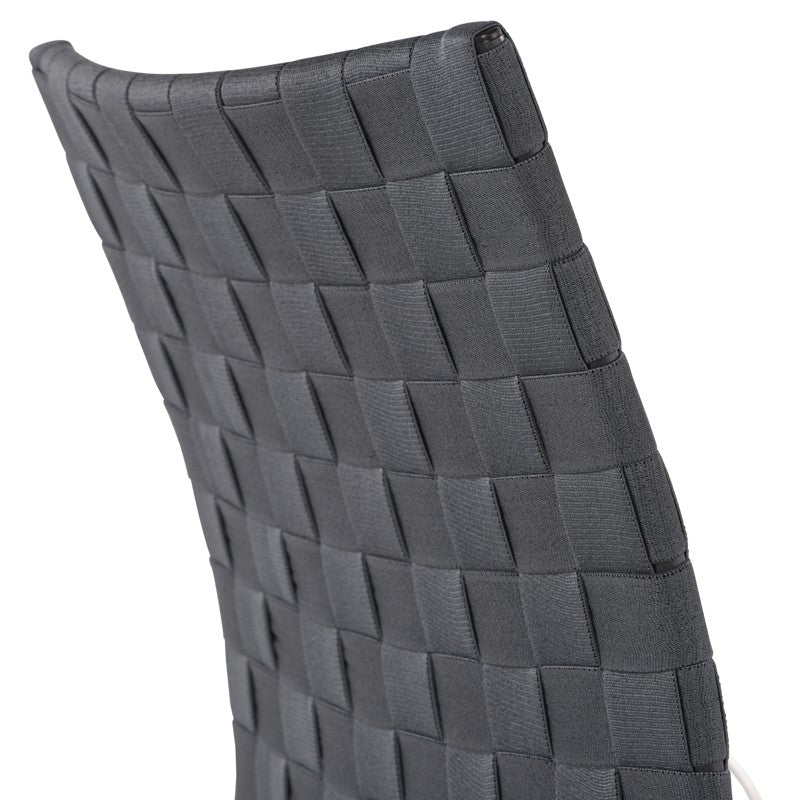 Mia Office Chair Grey Naugahyde/Chrome Aluminium 25.8″ - Be Bold Furniture