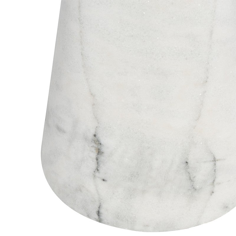 Claudio Side Table White Marble 22″ - Be Bold Furniture