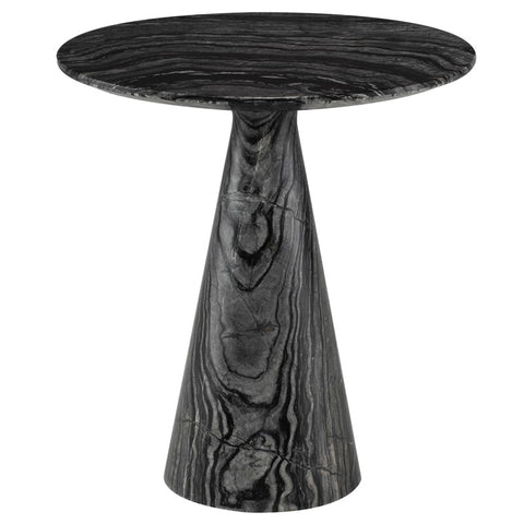 Claudio Side Table Black Wood Vein Marble 22″ - Be Bold Furniture