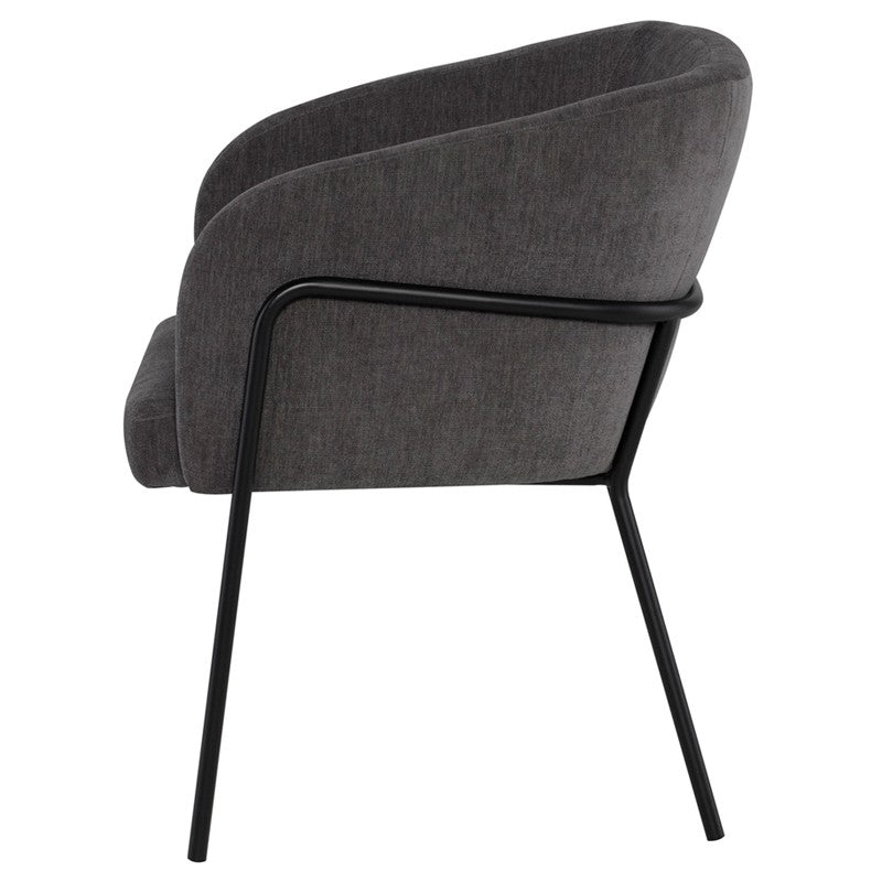 Estella Dining Chair Cement/Matte Black 24″ - Be Bold Furniture