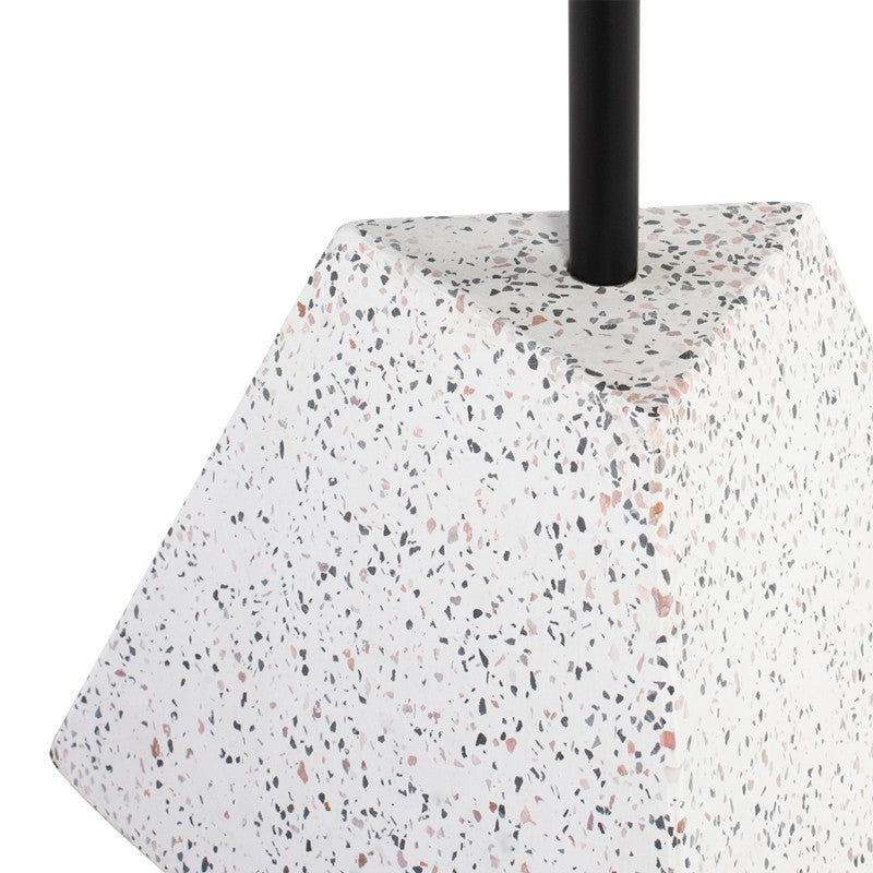 Alma Side Table Matte Black/Confetti Terrazzo 16.3″ - Be Bold Furniture