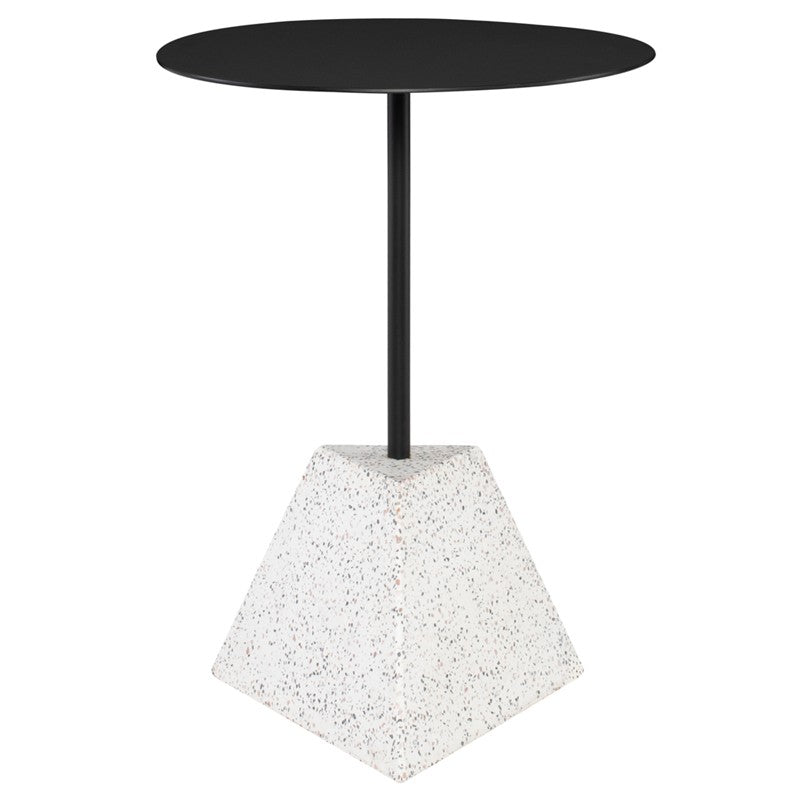 Alma Side Table Matte Black/Confetti Terrazzo 16.3″ - Be Bold Furniture