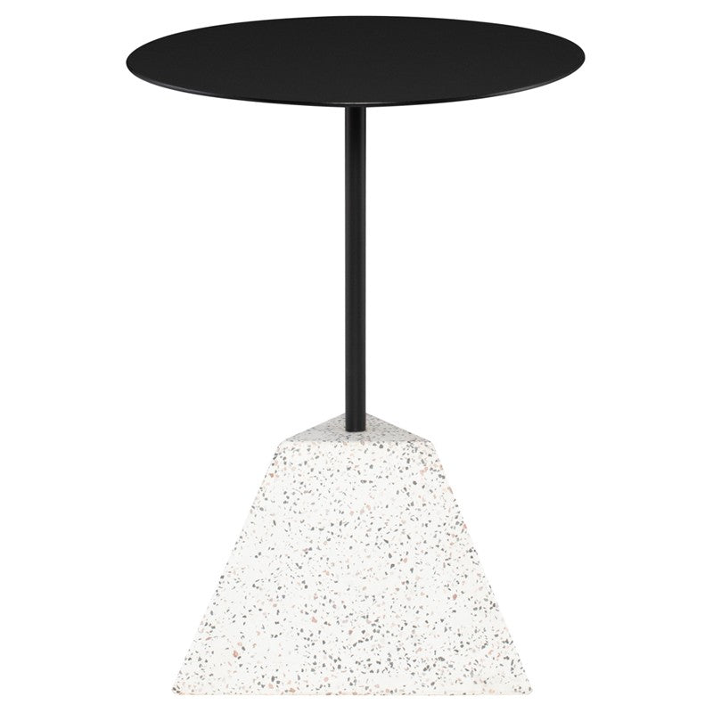 Alma Side Table Matte Black/Confetti Terrazzo 16.3″ - Be Bold Furniture