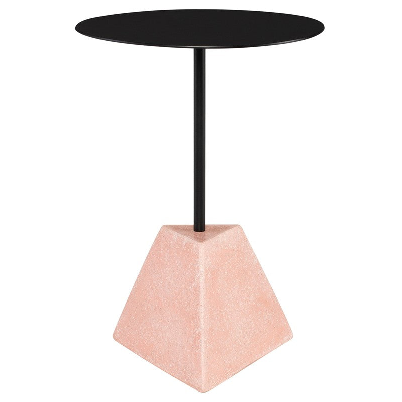 Alma Side Table Matte Black/Flamingo Terrazzo 16.3″ - Be Bold Furniture