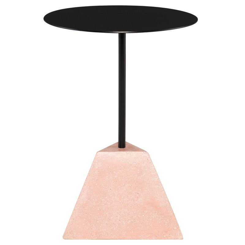 Alma Side Table Matte Black/Flamingo Terrazzo 16.3″ - Be Bold Furniture