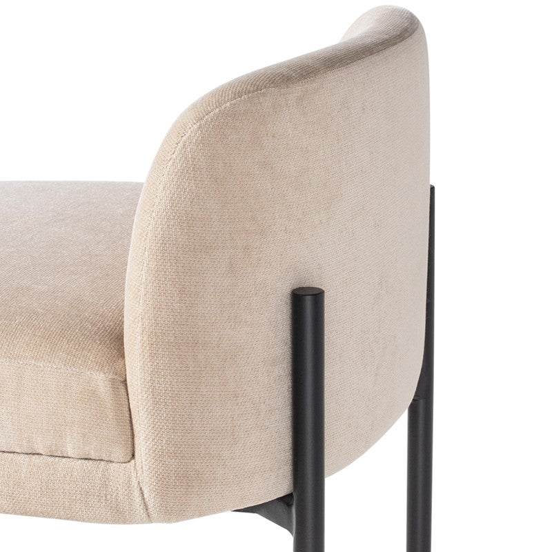 Inna Bar Stool Almond/Matte Black 17″ - Be Bold Furniture