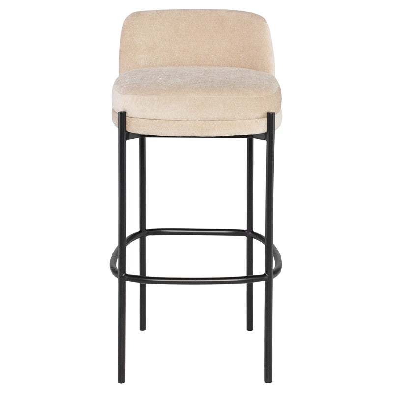 Inna Bar Stool Almond/Matte Black 17″ - Be Bold Furniture