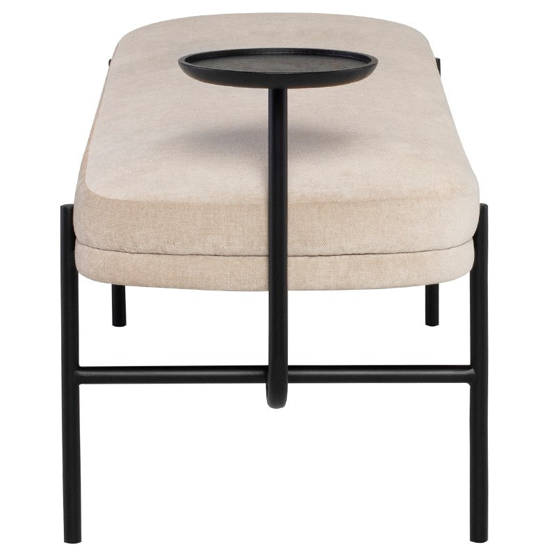 Inna Bench Almond/Matte Black 59.8″ - Be Bold Furniture