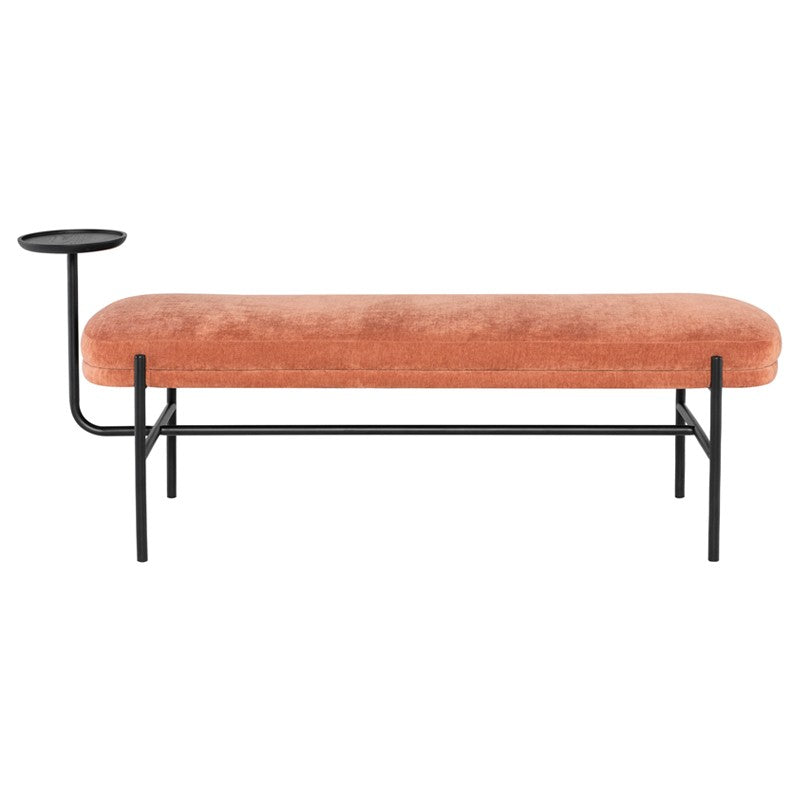 Inna Bench Nectarine/Matte Black 59.8″ - Be Bold Furniture