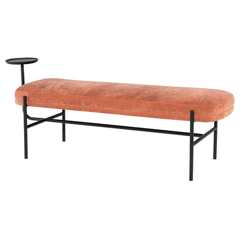 Inna Bench Nectarine/Matte Black 59.8″ - Be Bold Furniture