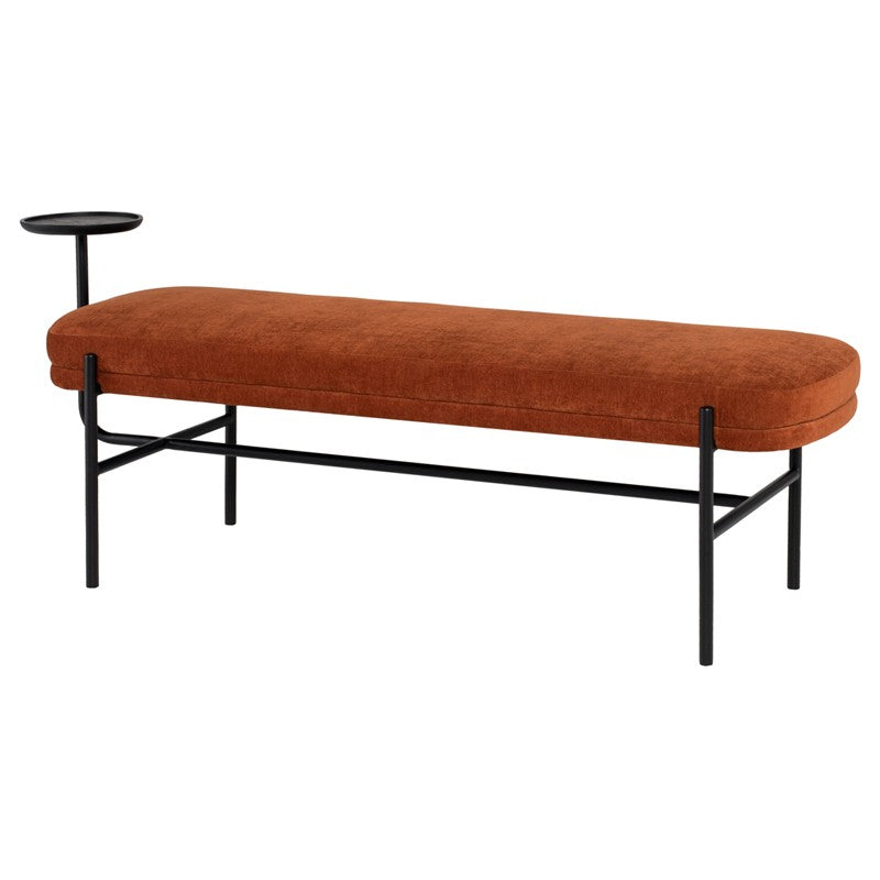 Inna Bench Terracotta/Matte Black 59.8″ - Be Bold Furniture