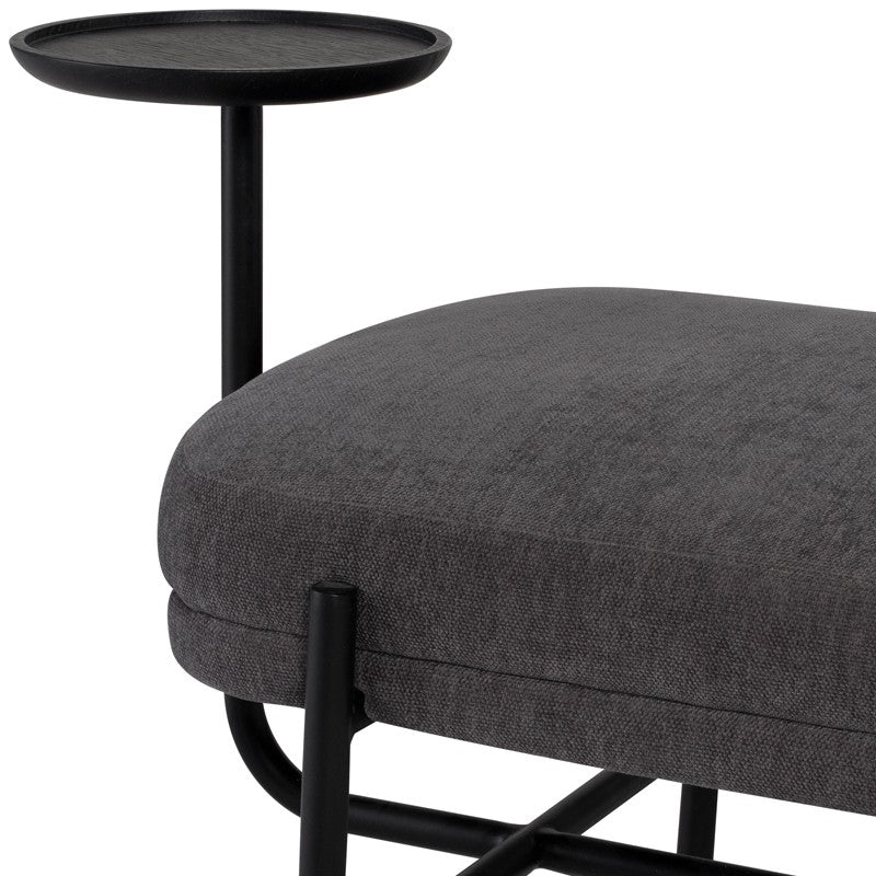 Inna Bench Cement/Matte Black 59.8″ - Be Bold Furniture