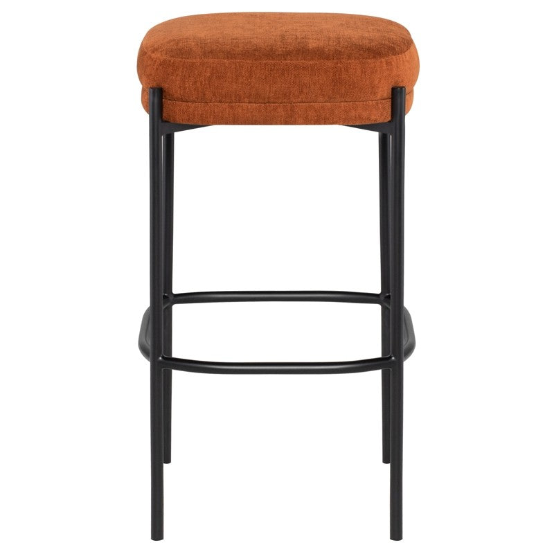 Inna Bar Stool Terracotta/Matte Black 17″ - Be Bold Furniture