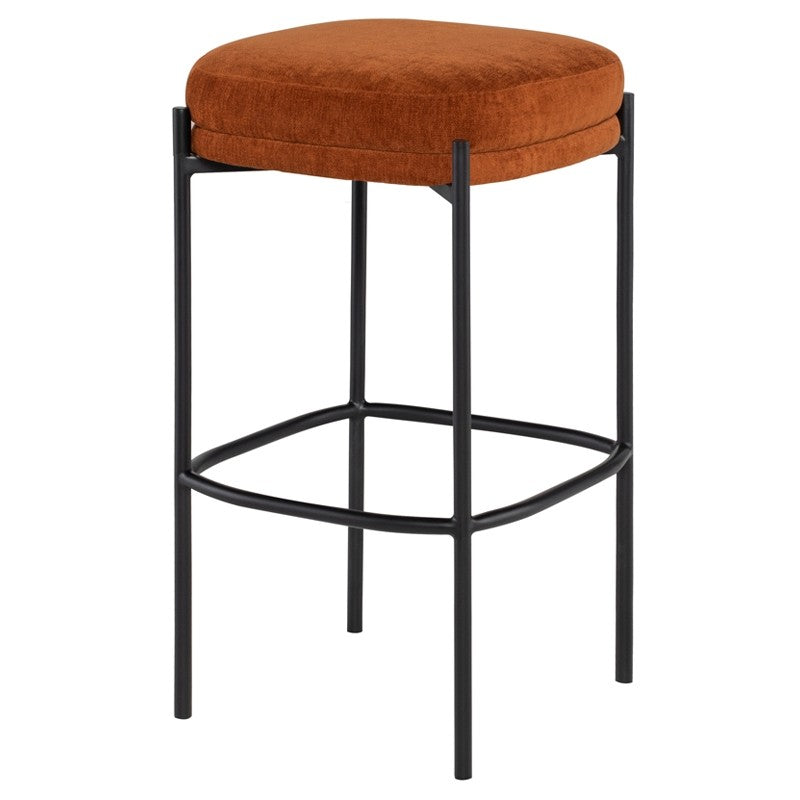 Inna Counter Stool Terracotta/Matte Black 17″ - Be Bold Furniture