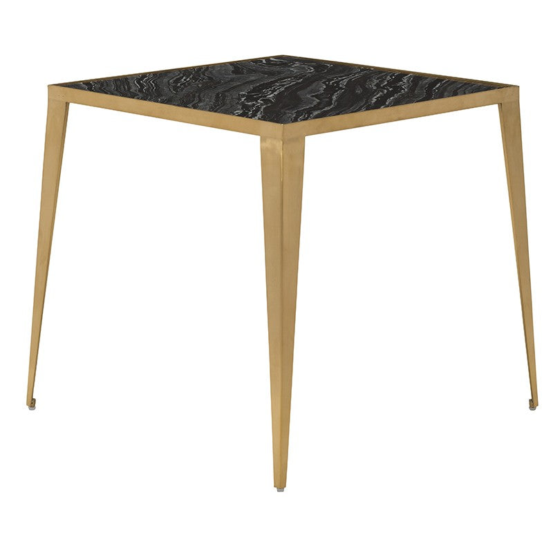 Mink Side Table Black Wood Vein/Brushed Gold 22″ - Be Bold Furniture