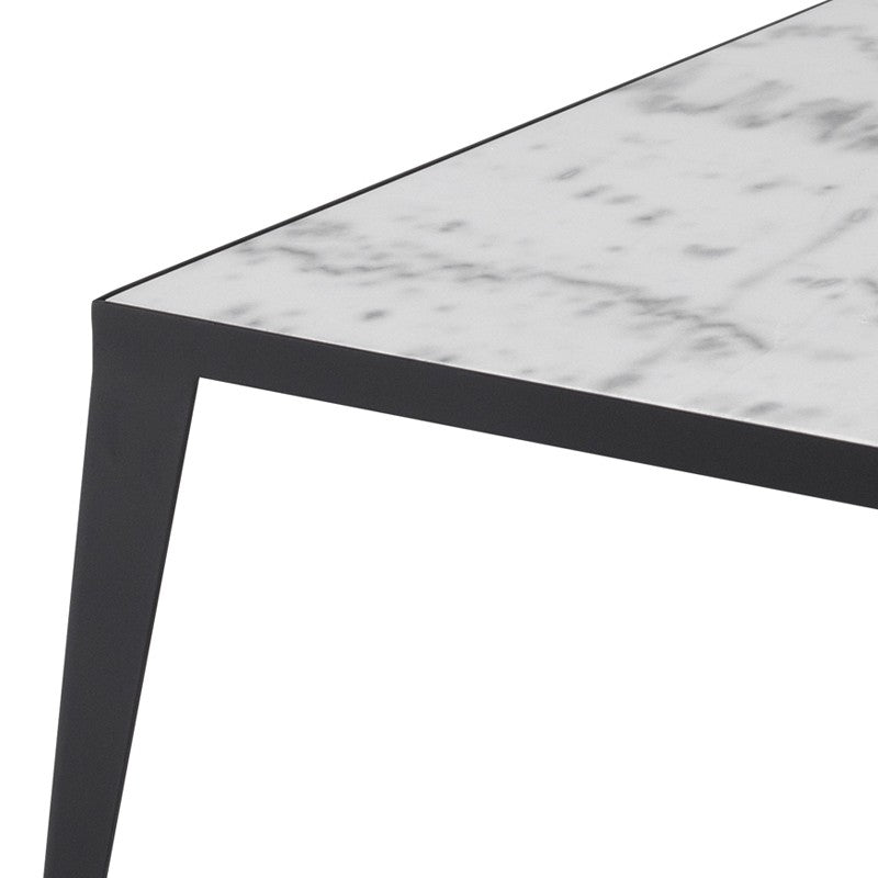 Mink Coffee Table White Marble/Matte Black 50.5″ - Be Bold Furniture