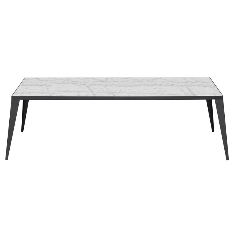 Mink Coffee Table White Marble/Matte Black 50.5″ - Be Bold Furniture