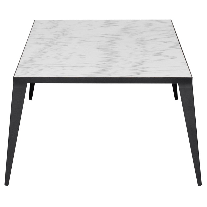 Mink Coffee Table White Marble/Matte Black 50.5″ - Be Bold Furniture