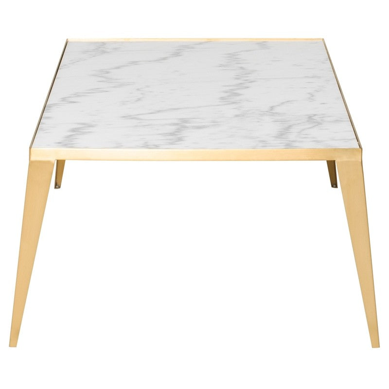 Mink Coffee Table White Marble/Brushed Gold 50.5″ - Be Bold Furniture