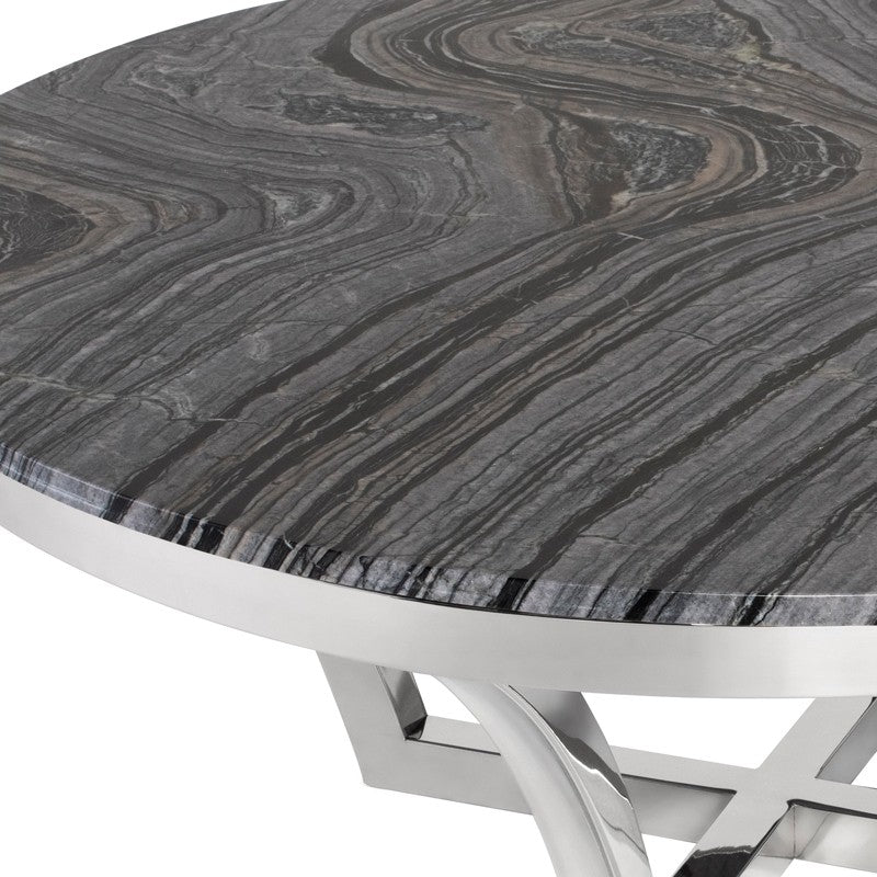 Aurora Coffee Table Blackwood/Polished Stainless - Be Bold Furniture