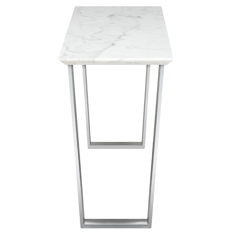 Catrine Console Table White Marble/Polished Stainless 60″ - Be Bold Furniture