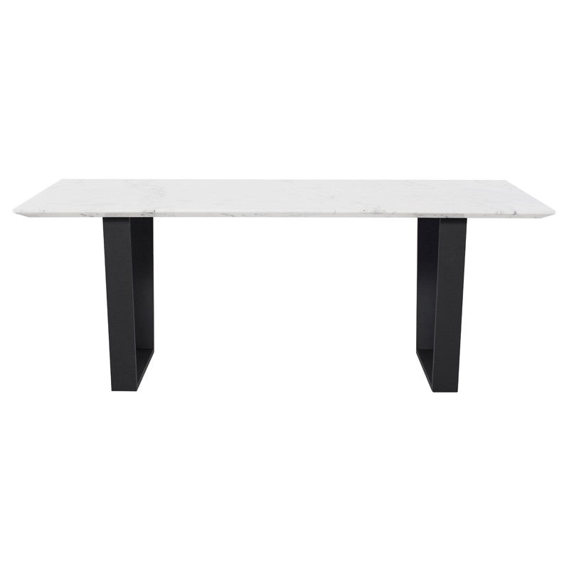 Catrine Dining Table White Marble/Matte Steel - Be Bold Furniture