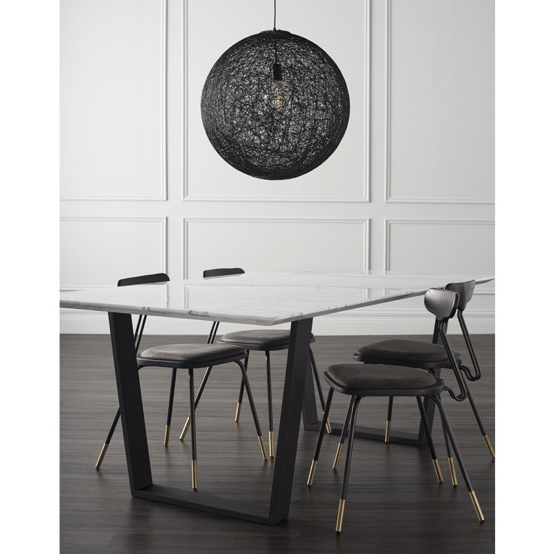Catrine Dining Table White Marble/Matte Steel - Be Bold Furniture