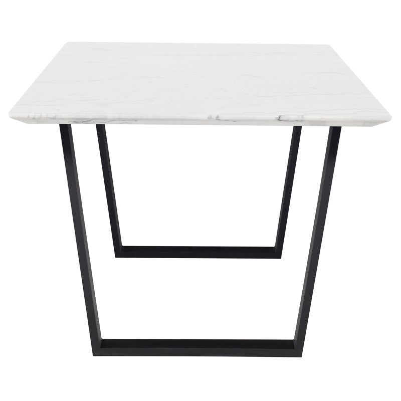 Catrine Dining Table White Marble/Matte Steel - Be Bold Furniture