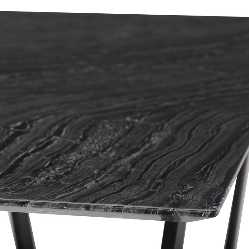 Catrine Dining Table Black Wood/Mate Steel - Be Bold Furniture