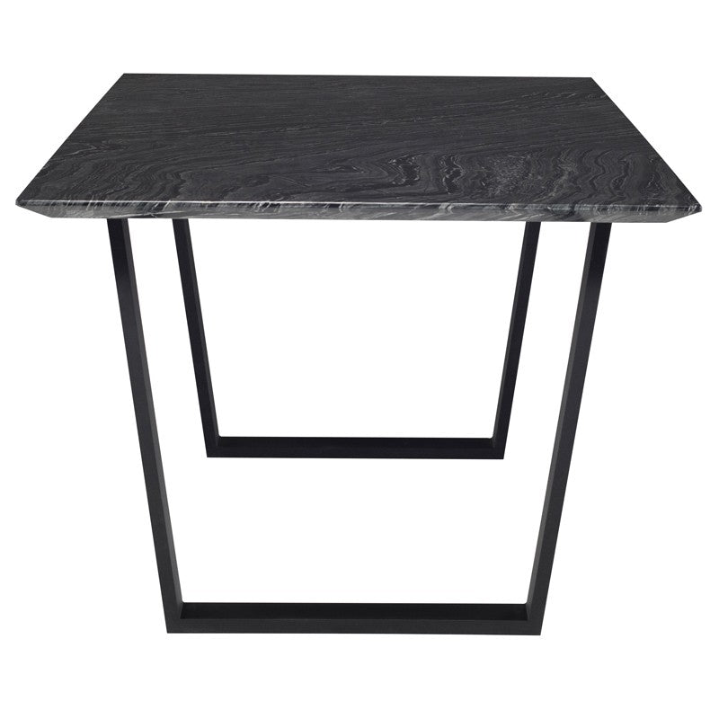 Catrine Dining Table Black Wood/Mate Steel - Be Bold Furniture