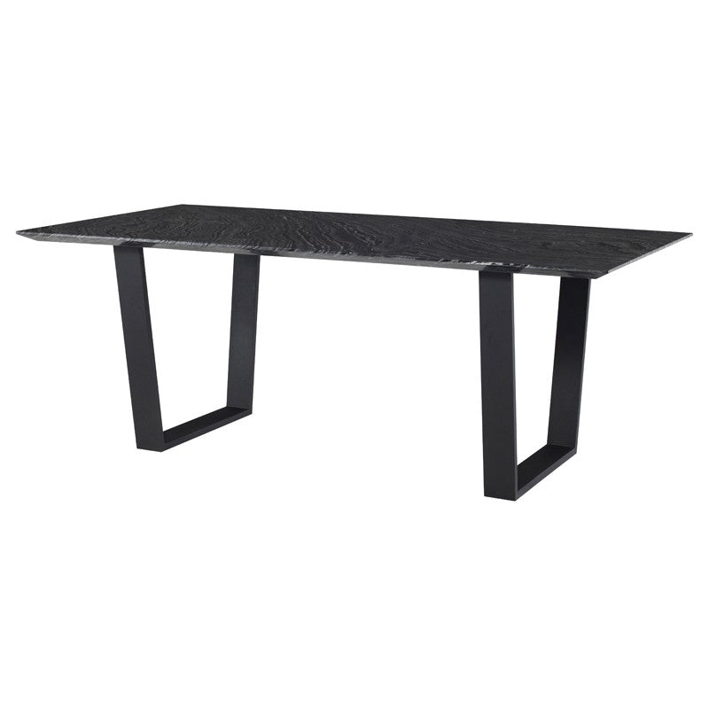 Catrine Dining Table Black Wood/Mate Steel - Be Bold Furniture