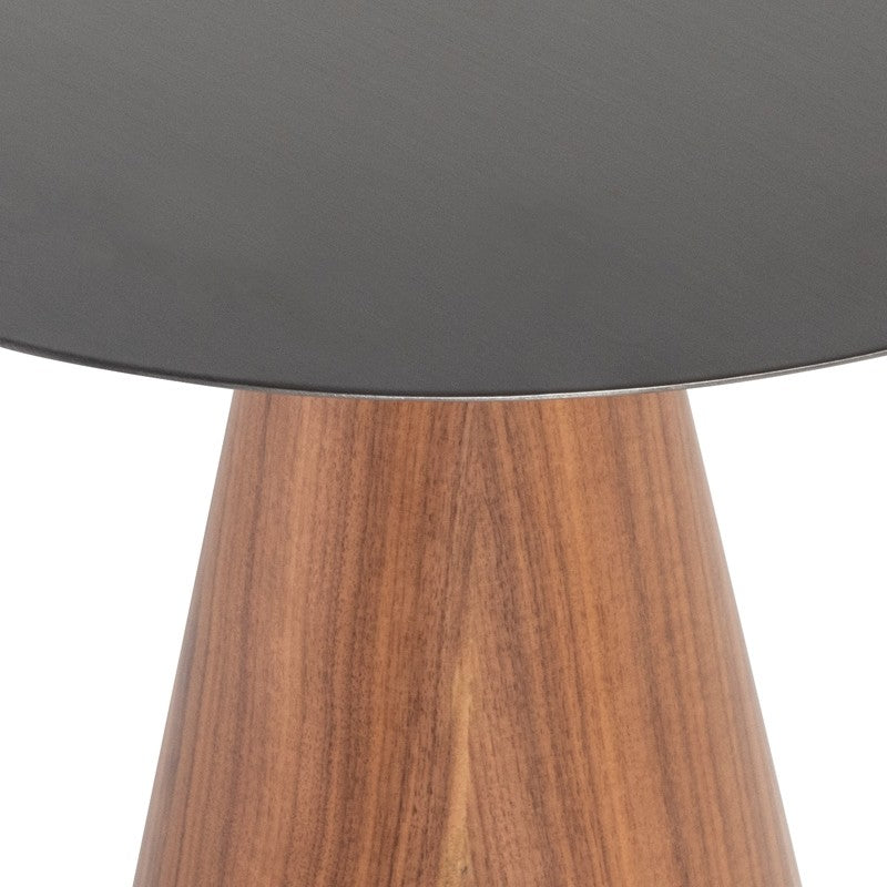 Iris Side Table Brushed Graphite /Walnut Veneer 19.8″ - Be Bold Furniture