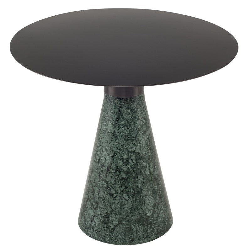 Iris Side Table Brushed Graphite /Green Marble 19.8″ - Be Bold Furniture