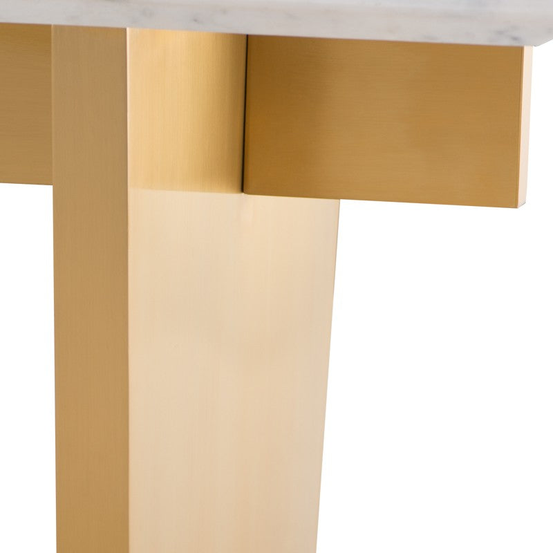 Aiden Dining Table White Marble/Brushed Gold Legs - Be Bold Furniture