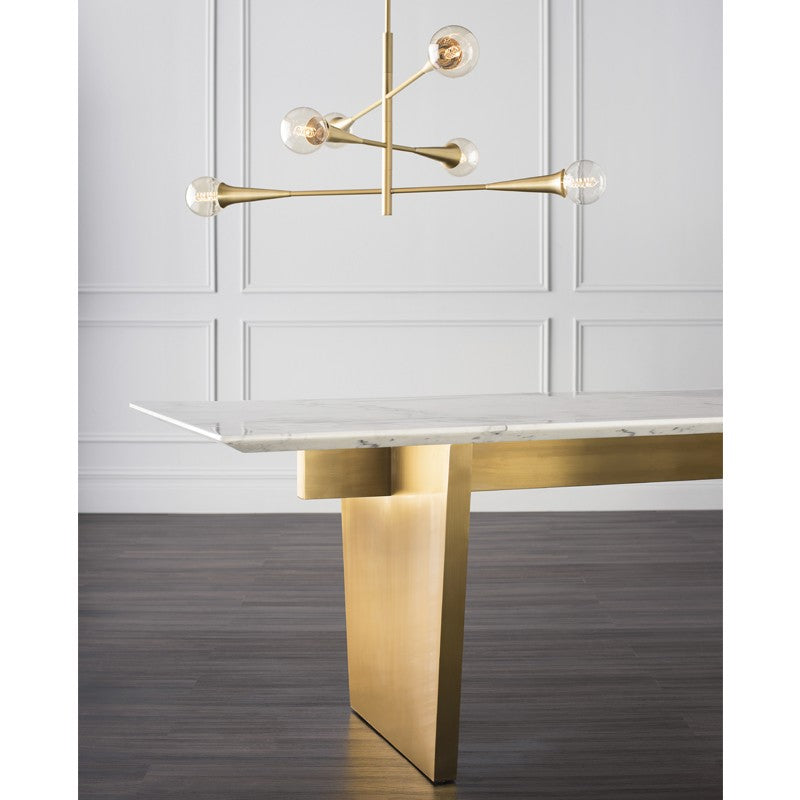 Aiden Dining Table White Marble/Brushed Gold Legs - Be Bold Furniture