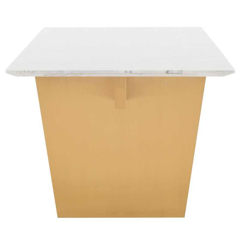 Aiden Dining Table White Marble/Brushed Gold Legs - Be Bold Furniture